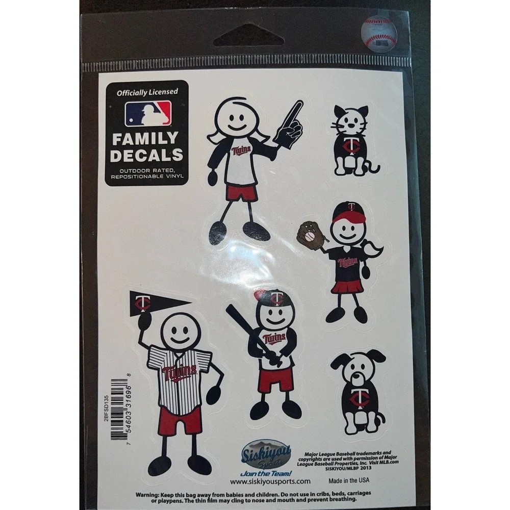 Minnesota Twins Outdoor‎ Rated Vinyl Family Decals MLB Licensed Baseball